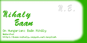 mihaly baan business card